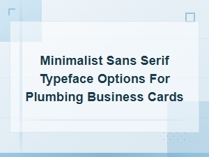 Minimalist Sans Serif Fonts for Professional Plumbing Business Cards