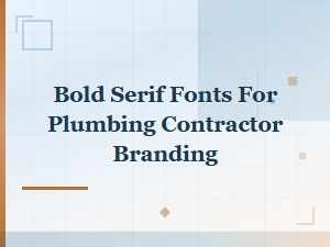 Bold Serif Fonts for Plumbing Contractor Logo Design and Branding